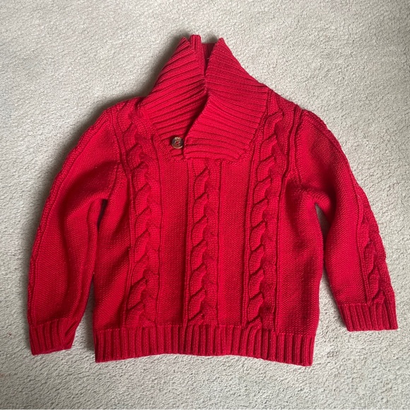 Old Navy Red Cowl Neck Cable Knitt Sweater for Toddlers - Picture 1 of 4